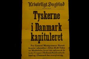 Tyskerne i Danmark kapituleret, Kristeligt Dagblad 5. maj 1945 © Københavns Bymuseum