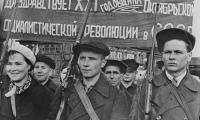 Sovjetiske borgere fejrer Oktoberrevolutionens årsdag, 1939