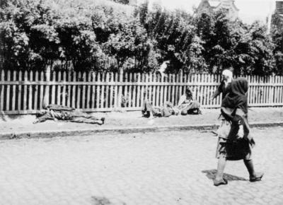 Udsultede bønder på gaden i Ukraine, 1933