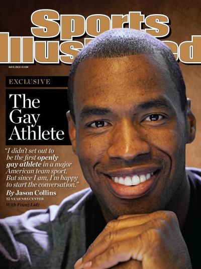 Basketballstjernen Jason Collins på forsiden af magasinet Sports Illustrated